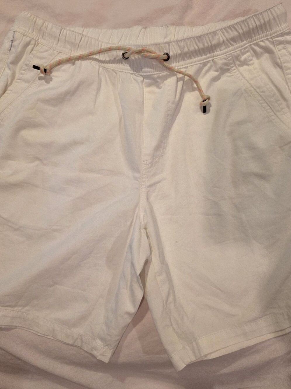 Men's Lightweight Cream Drawstring Chino Shorts